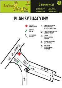 Plan sytuacyjny okolic startu i mety - Leśna Piątka 2014